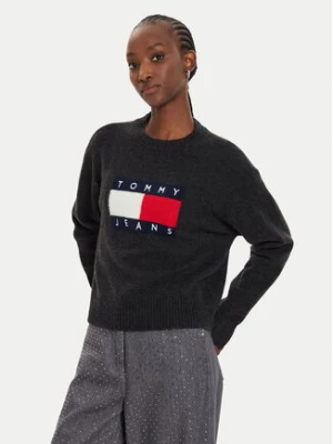 Tommy Jeans Sweter Flag DW0DW18681 Czarny Relaxed Fit