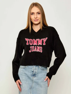 Tommy Jeans Sweter | Loose fit | z dodatkiem wełny