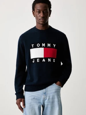 Tommy Jeans sweter męski bawełniany granatowy