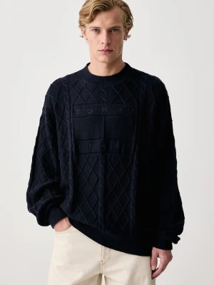 Tommy Jeans sweter męski bawełniany granatowy