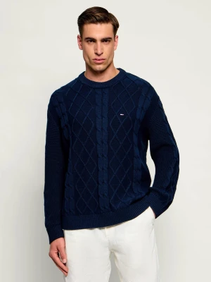 Tommy Jeans Sweter | Regular Fit granatowy