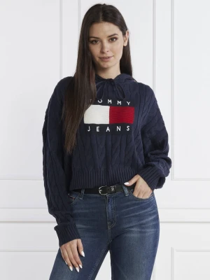 Tommy Jeans Sweter | Regular Fit granatowy