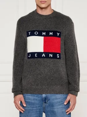 Tommy Jeans Sweter | Regular Fit | z dodatkiem wełny