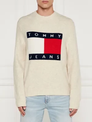 Tommy Jeans Sweter | Regular Fit | z dodatkiem wełny