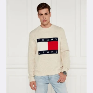 Tommy Jeans Sweter | Regular Fit | z dodatkiem wełny