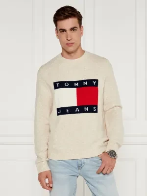 Tommy Jeans Sweter | Regular Fit | z dodatkiem wełny