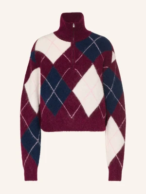 Tommy Jeans Sweter Typu Troyer Z Alpaki rot niebieski