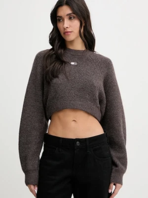 Tommy Jeans sweter z dodatkiem wełny damski kolor brązowy DW0DW22024