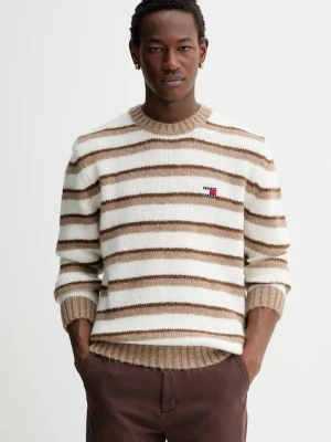 Tommy Jeans sweter z domieszką alpaki męski kolor beżowy ciepły DM0DM22109