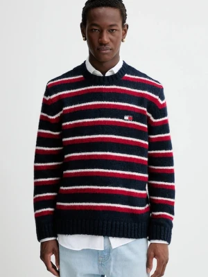 Tommy Jeans sweter z domieszką alpaki męski kolor granatowy ciepły DM0DM22109