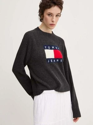 Tommy Jeans sweter z domieszką wełny damski kolor szary lekki DW0DW18681