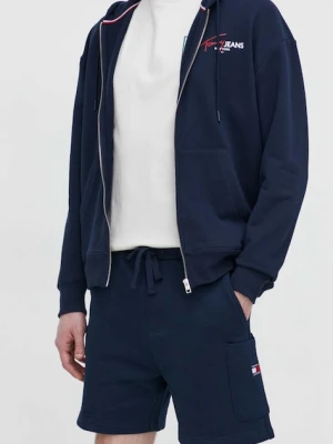 Tommy Jeans szorty bawełniane granatowy