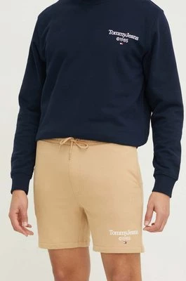 Tommy Jeans szorty bawełniane kolor beżowy DM0DM19153