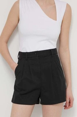 Tommy Jeans szorty damskie kolor czarny gładkie high waist DW0DW17775
