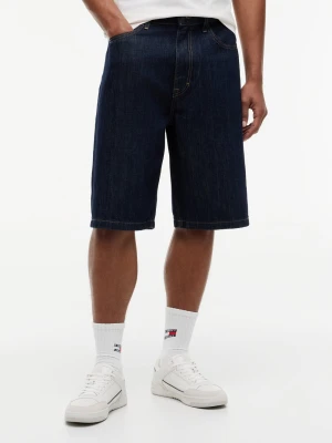 Tommy Jeans szorty dżinsowe z domieszką lnu Mężczyźni Bawełna niebieski