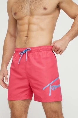 Tommy Jeans szorty kąpielowe kolor różowy