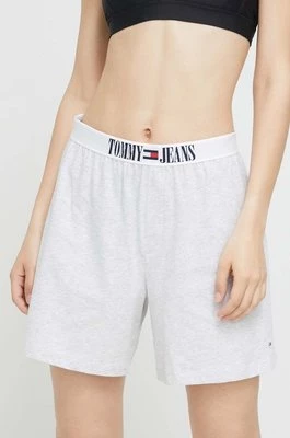 Tommy Jeans szorty lounge kolor szary melanżowe high waist