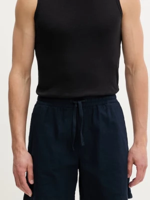 Tommy Jeans szorty męskie z lnem granatowy