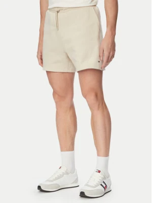 Tommy Jeans Szorty sportowe DM0DM21931 Beżowy jasny Regular Fit
