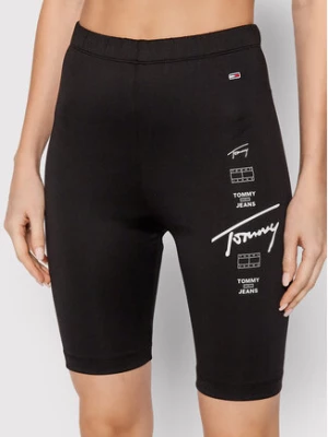 Tommy Jeans Szorty sportowe Logo Repeat Cycle DW0DW12057 Czarny Slim Fit