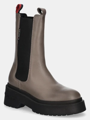 Tommy Jeans sztyblety skórzane TJW CHUNKY CHELSEA