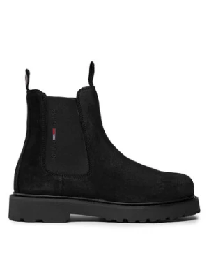 Tommy Jeans Sztyblety Suede Chelsea Boot EM0EM00829 Czarny