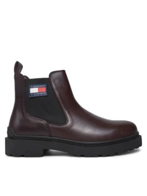 Tommy Jeans Sztyblety Tjm Leather Chelsea Boot EM0EM01448 Brązowy