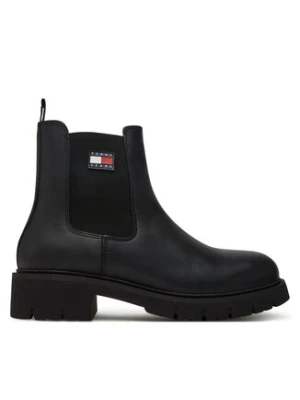 Tommy Jeans Sztyblety Tjw Chelsea Leather Boot EN0EN02825 Czarny
