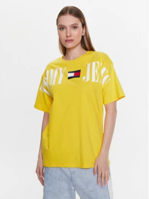 Tommy Jeans T-Shirt Archive DW0DW15459 Żółty Oversize