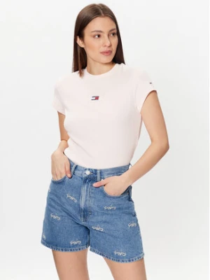 Tommy Jeans T-Shirt Baby Mirror DW0DW16289 Różowy Regular Fit