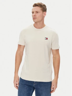 Tommy Jeans T-Shirt Badge DM0DM20322 Beżowy Regular Fit