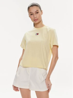 Tommy Jeans T-Shirt Badge DW0DW17391 Żółty Boxy Fit