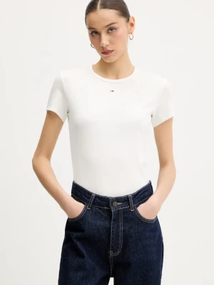 Tommy Jeans T-shirt basic damski bawełniany z elastanem 2-pack czarny