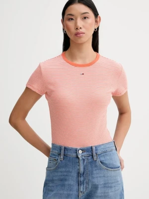 Tommy Jeans t-shirt basic damski bawełniany z elastanem