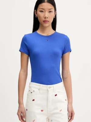 Tommy Jeans T-shirt basic damski bawełniany z elastanem