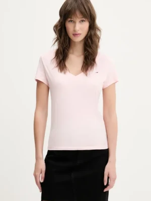 Zdjęcie produktu Tommy Jeans t-shirt bawełniany 2-pack damski kolor biały DW0DW21367