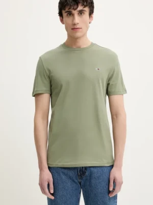 Tommy Jeans t-shirt bawełniany 2-pack męski kolor zielony gładki DM0DM20687