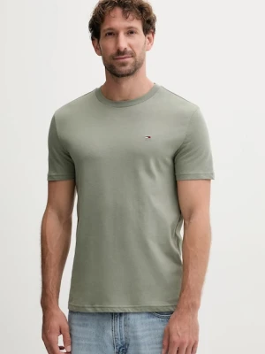 Tommy Jeans t-shirt bawełniany 2-pack męski kolor zielony gładki DM0DM20687