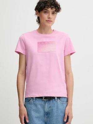Tommy Jeans t-shirt bawełniany różowy