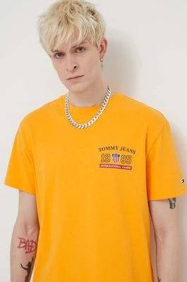 Tommy Jeans t-shirt bawełniany Archive Games męski kolor żółty z nadrukiem DM0DM19545