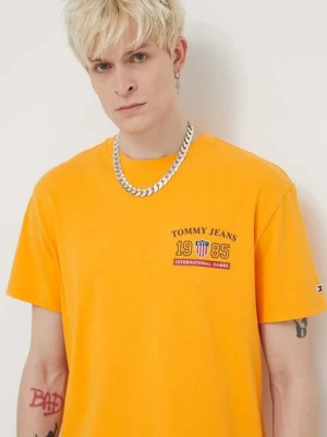 Tommy Jeans t-shirt bawełniany Archive Games męski kolor żółty z nadrukiem DM0DM19545