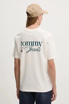 Tommy Jeans t-shirt bawełniany damski kolor beżowy DW0DW18786