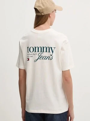 Tommy Jeans t-shirt bawełniany damski kolor beżowy DW0DW18786