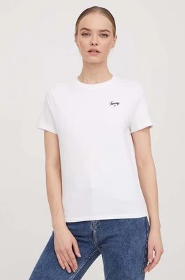 Tommy Jeans t-shirt bawełniany damski kolor biały DW0DW17367