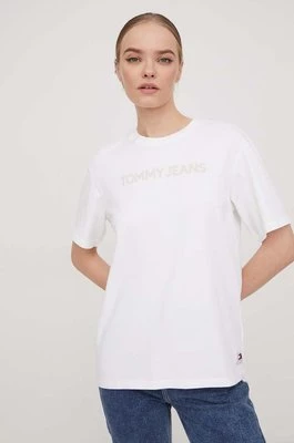 Tommy Jeans t-shirt bawełniany damski kolor biały DW0DW17363