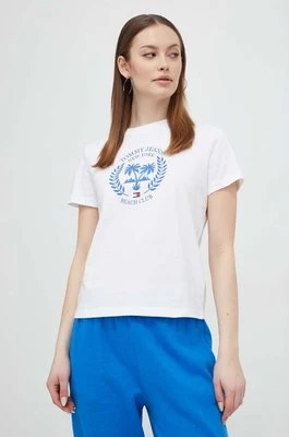 Tommy Jeans t-shirt bawełniany damski kolor biały DW0DW17835