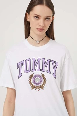 Tommy Jeans t-shirt bawełniany damski kolor biały DW0DW17824
