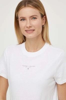 Tommy Jeans t-shirt bawełniany damski kolor biały DW0DW17828