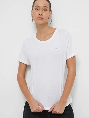 Tommy Jeans t-shirt bawełniany damski kolor biały