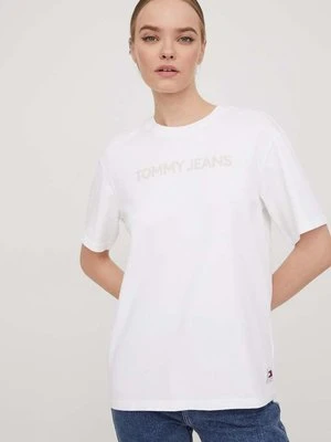 Tommy Jeans t-shirt bawełniany damski kolor biały DW0DW17363